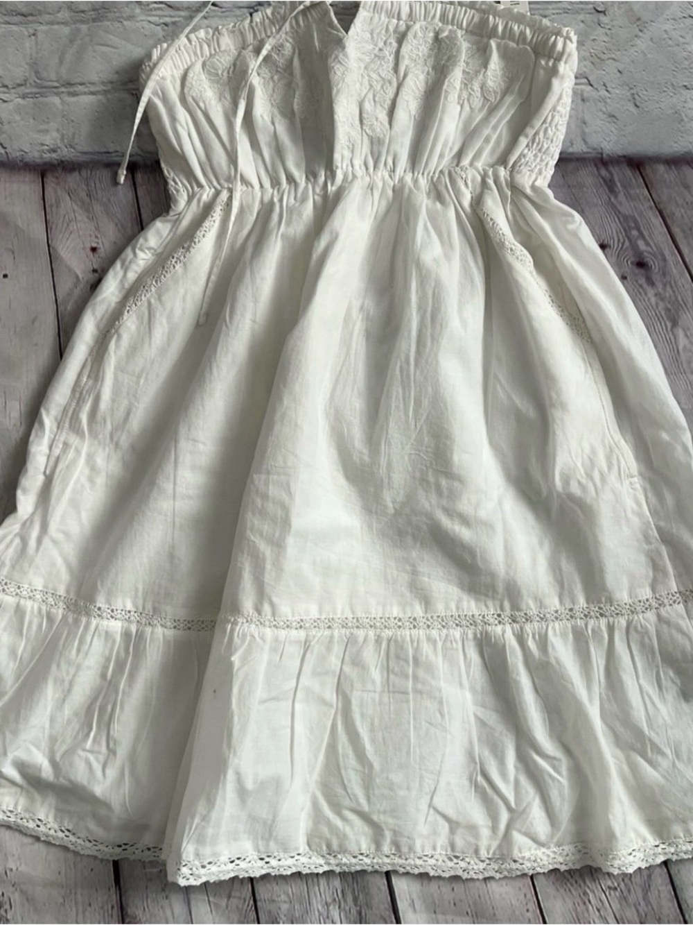 Hollister White Babydoll Dress size large